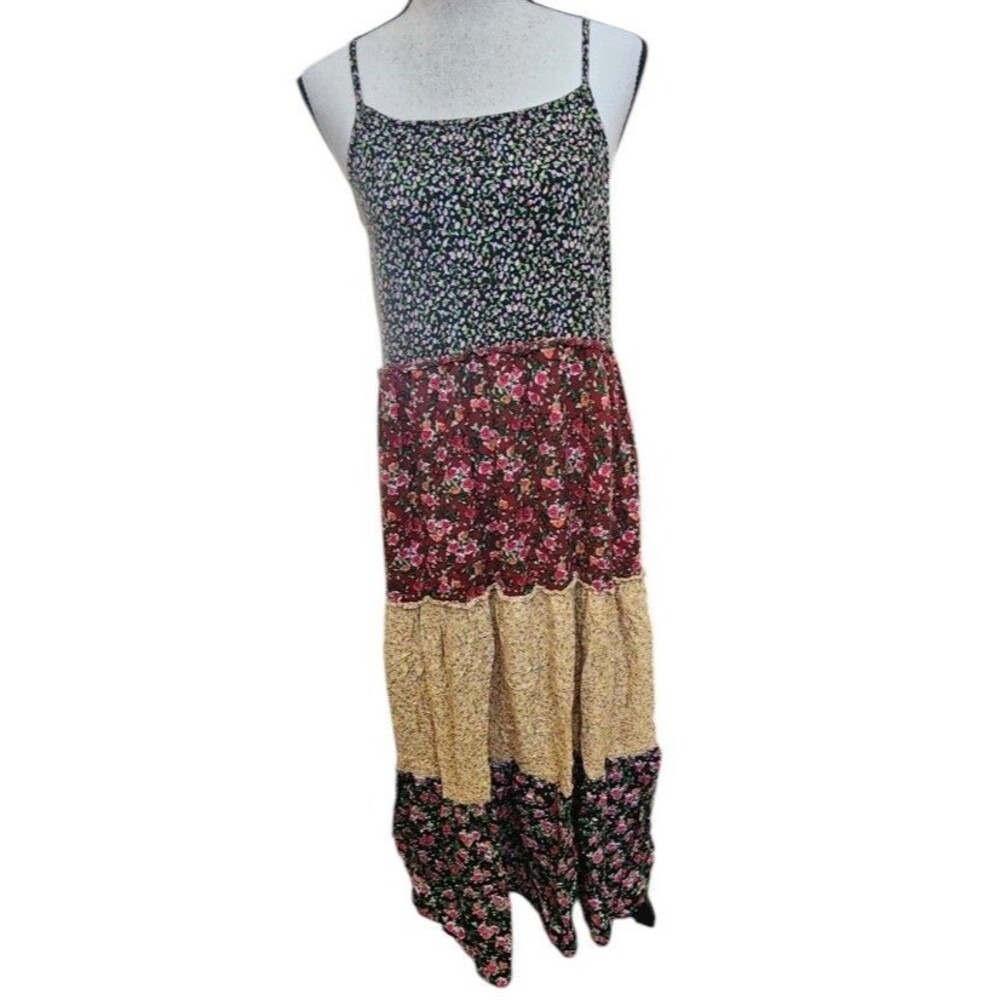 Natural Life Tiered Maxi Dress Size M Cottagecore Country Chic